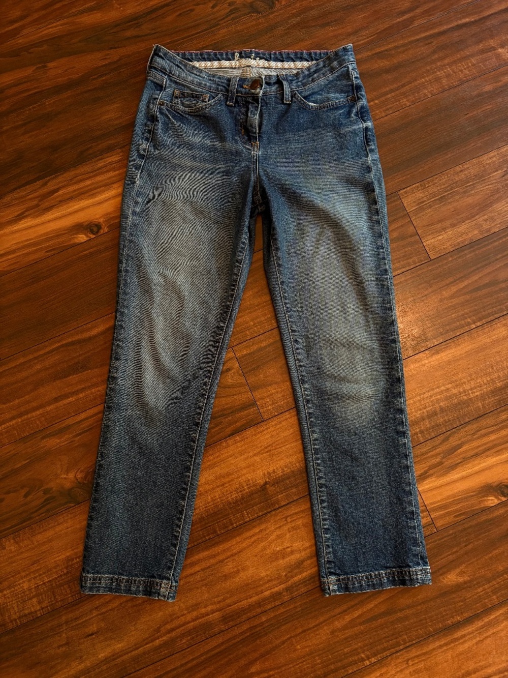 Boden Cropped Ankle Jeans 2 Blue Mid Rise Denim